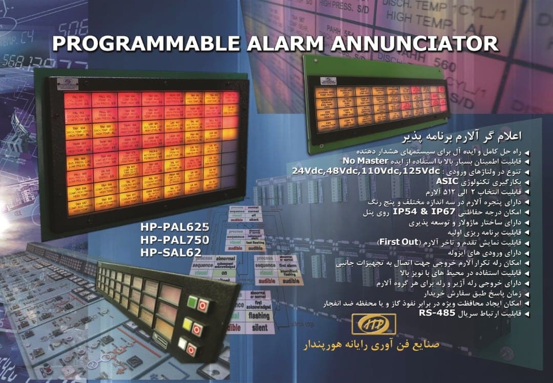 HP-PAL625 and HP-PAL750 programmable annunciator catalogue sheet
