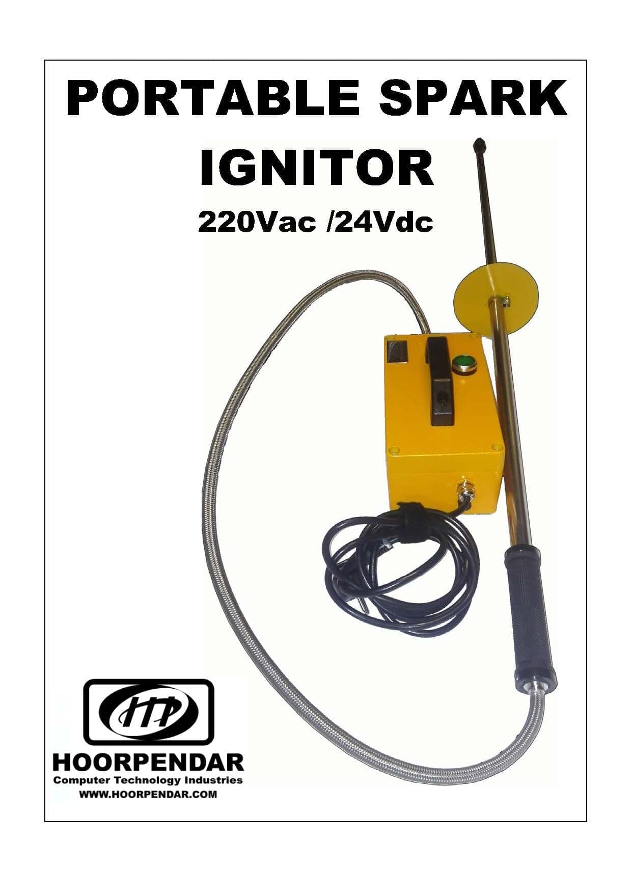 Portable spark igniter, 220 V AC and 24 V DC